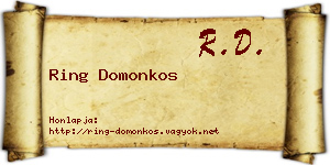 Ring Domonkos névjegykártya